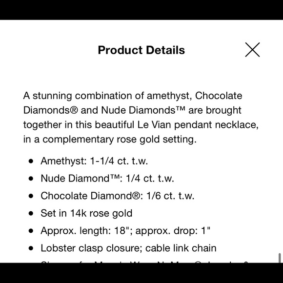 Brand new with the tags LeVian Diamond Amethyst necklace - Picture 5 of 6